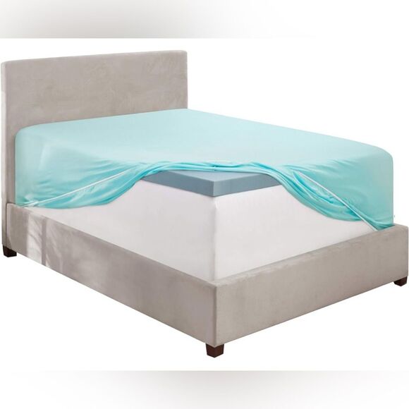 Light Blue Twin Fitted Sheet, Extra Deep Pocket Fitted Sheet Twin Size - Picture 4 of 7